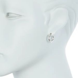14K White Gold Hoop Earrings